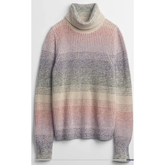 Gap Soft Marled Knit Cotton Sweater.Long sleeves.Turtleneck. Medium. MSRP$64.99 - Picture 3 of 5